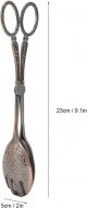 Stainless Steel Food Serving Small Tongs,Kitchen Utensils Multi Functional Clamp Non Slip Cooking Baking Bread Food Clip,Vintage Metal Food Tong (Red Copper Plating)